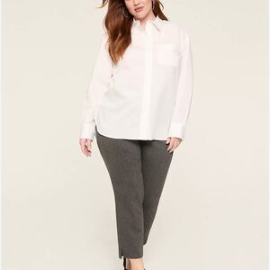 Lane Bryant White Button Down Shirt